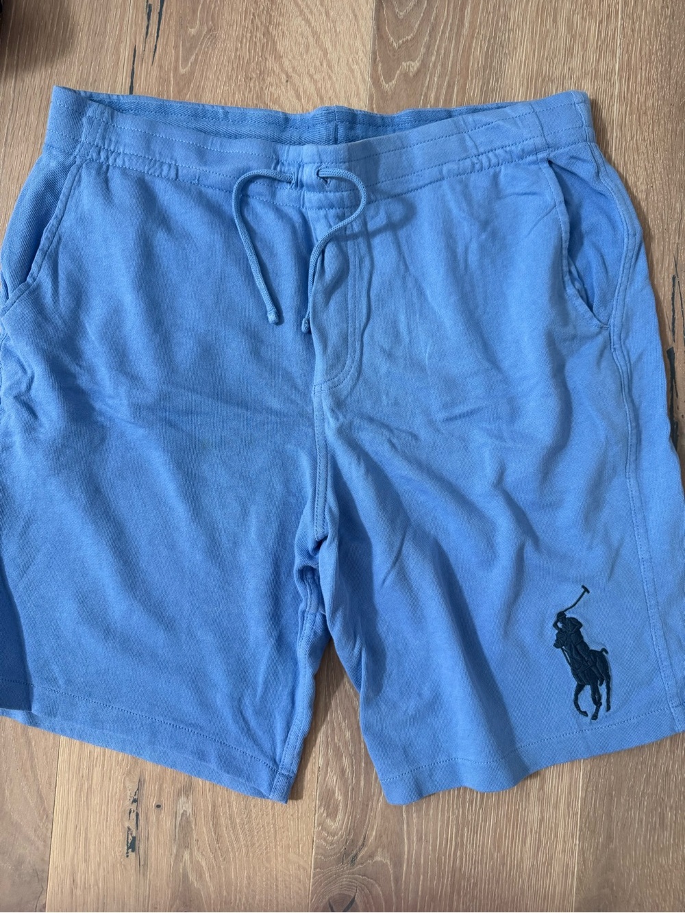 Polo by Ralph Lauren Light Blue Cotton Drawstring Athletic Shorts